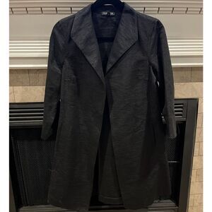 Eileen Fisher Black Textured Long Blazer Jacket Professional‎ Wear XS